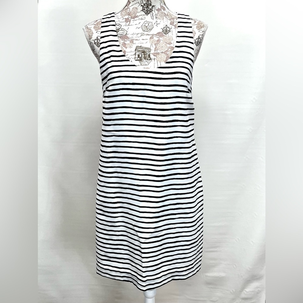 J. CREW Navy blue and white stripe tank dress size 2